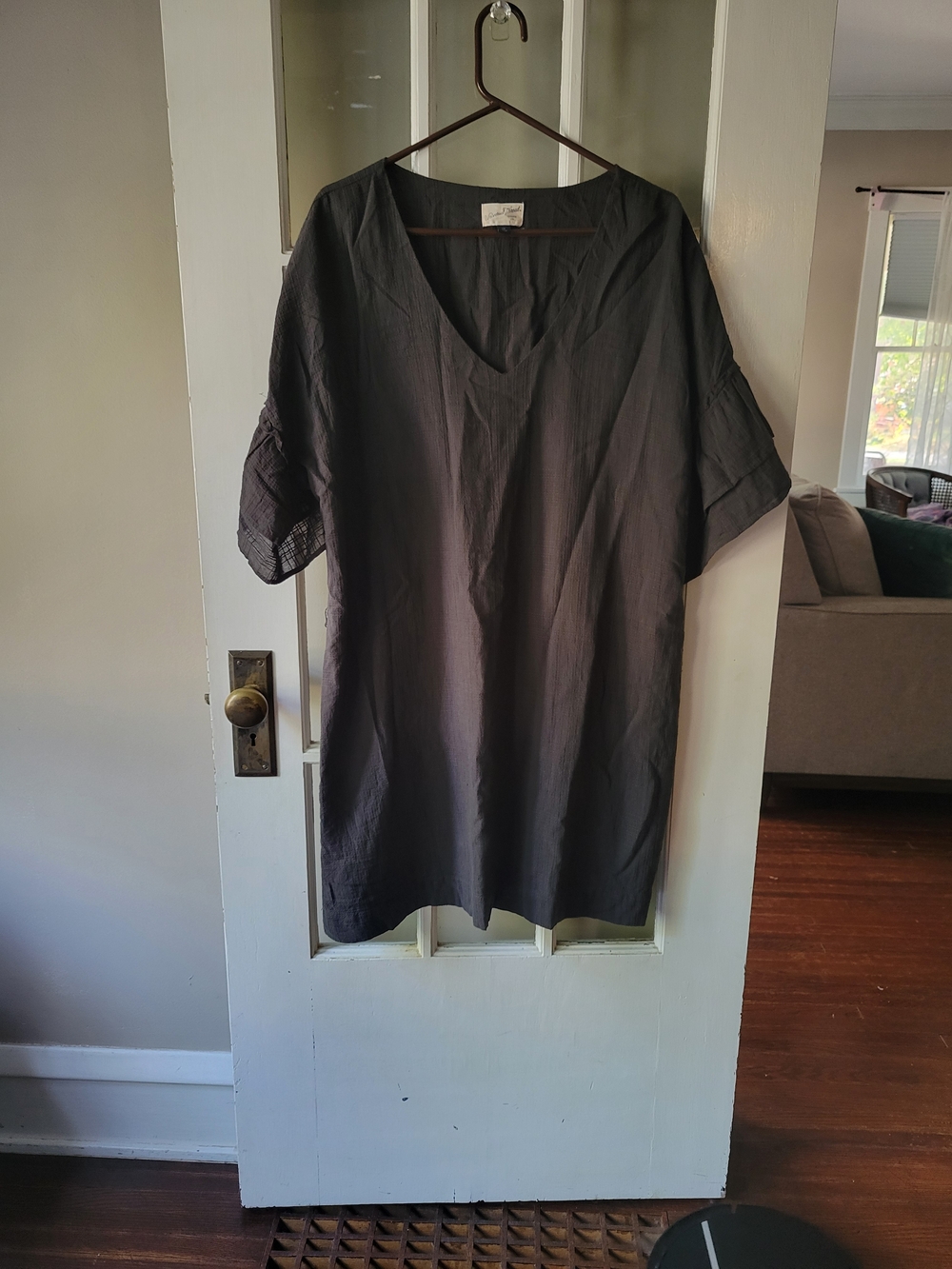 Universal Thread Dark Green Shift Dress XXL Ruffle Sleeve Minimalist Boho Women